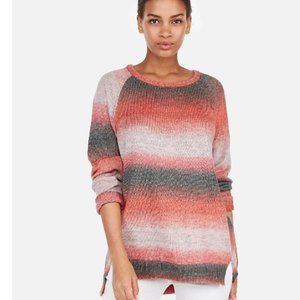 Express Ombre Striped Oversized Tunic Sweater